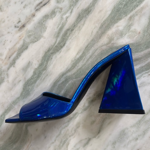 The Attico metallic blue leather mules / heels - Picture 2 of 7